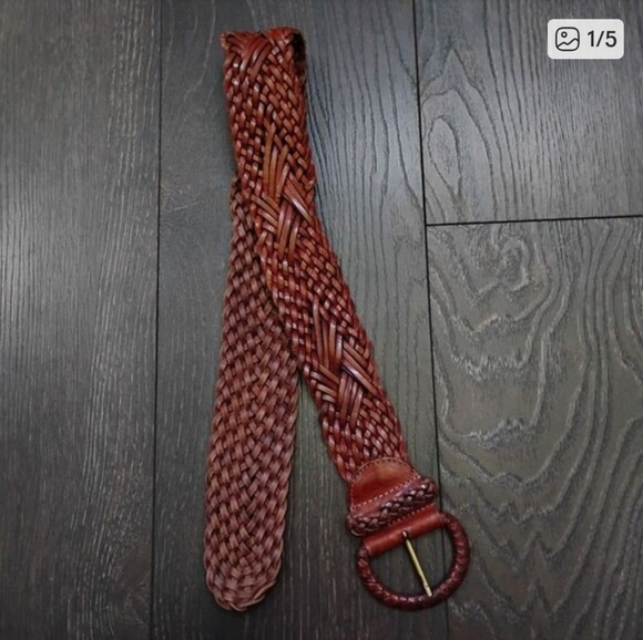 Harold's Women Wide Braided Brown Leather Belt Country Western Boho Size S - Picture 9 of 9